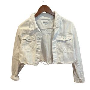 Graffiti White Denim Jacket Size Medium